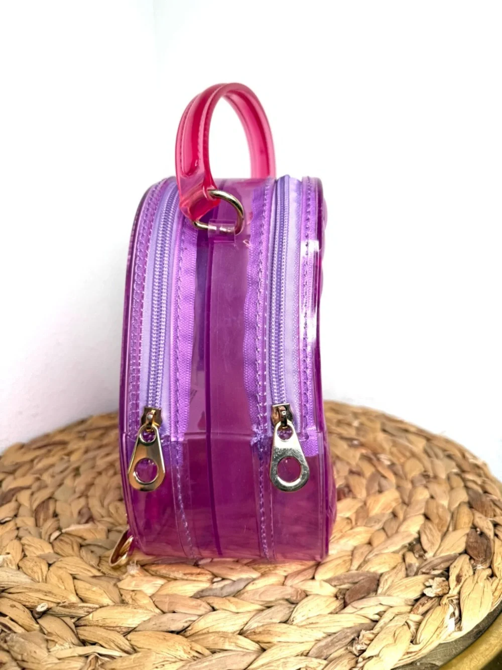 DELUXITY Bag jelly pink Purple purse Quilted Pattern clear Y2K festival Barbie